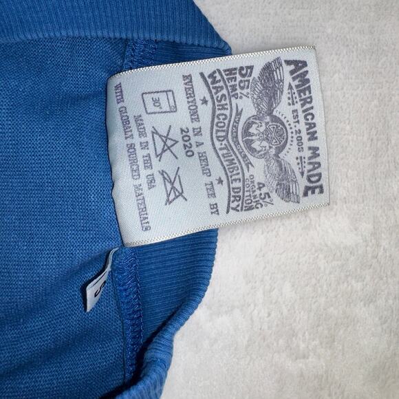 Jungmaven Short Sleeve Raglan Tee T-Shirt Top Small Galaxy Blue 55% Hemp EUC - Picture 12 of 12